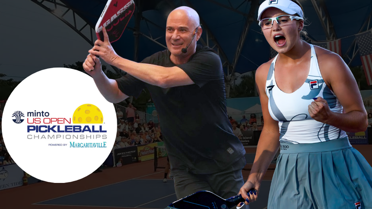 Andre Agassi Makes Pro Pickleball Debut with Anna Leigh Waters at US Open